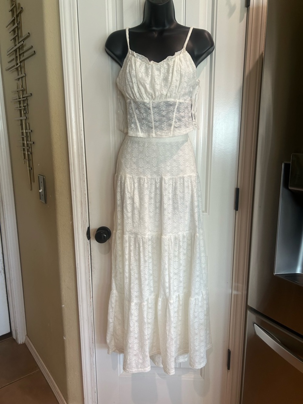 No Boundaries Winter White Lace Corset Set